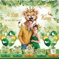 Lion Baby Shower Party Decorations A Little King is on His Way Banner Lion De…
