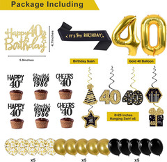 40Th Birthday Decorations for Men Women,16Pcs Back in 1985 Party Banner Decorati