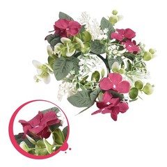 Decorative Candle Ring with Hydrangea Design for Table Centerpieces