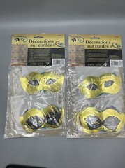 Mardi Gras A Night In Disguise Mask 7’ String Decoration Set Of 2 NIP