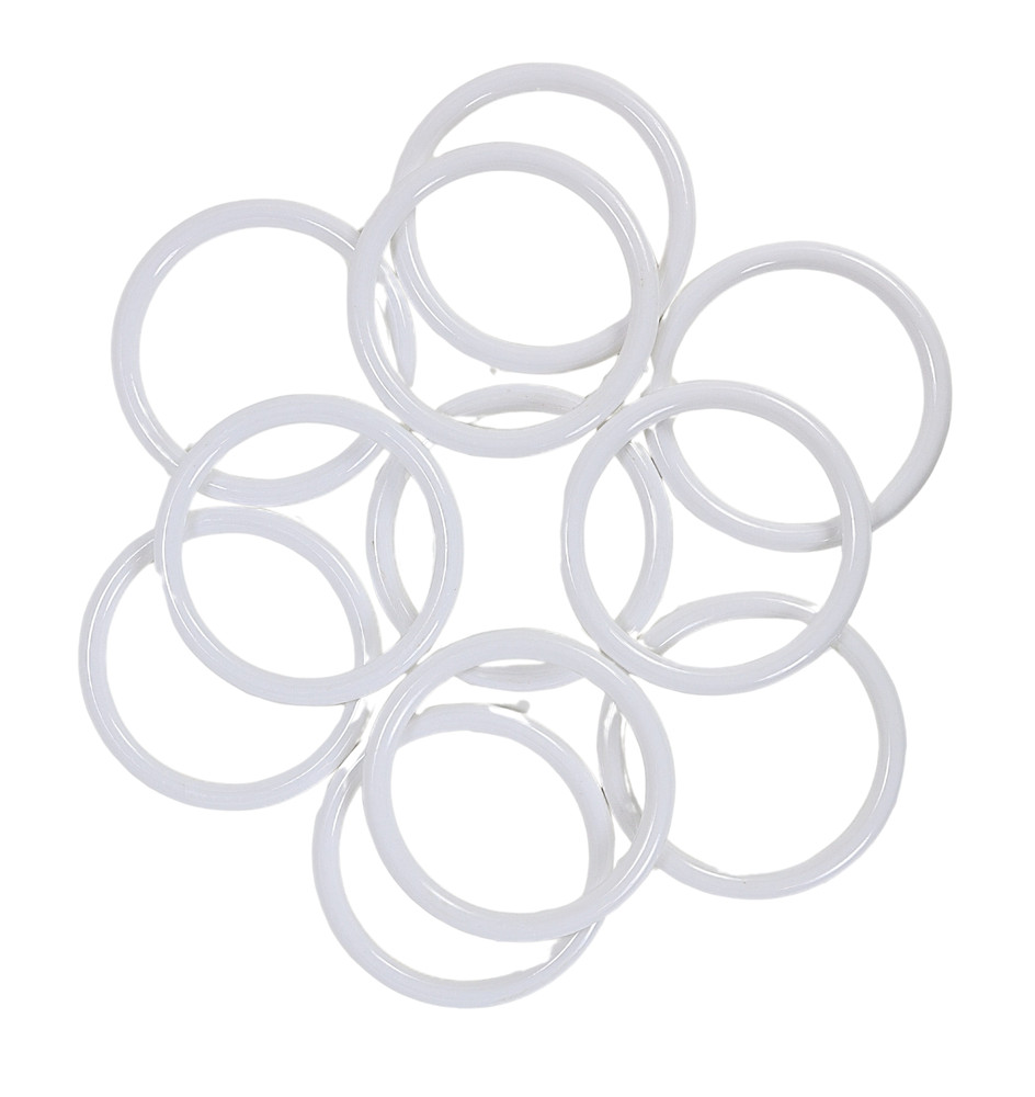 3 inch White Plastic Acrylic Rings 5/16 inch Thick 12 Pieces