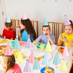 24 PCS Rainbow Party Hats Pastel Rainbow Themed Paper Hats Pastel Party Birth…
