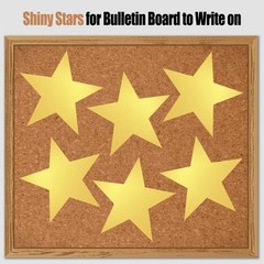 20 PCS Paper Stars Gold Star Cutouts 11 Inch Double Printed Foil Confetti Dec
