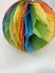 Vintage Multicolor Honeycomb Tissue Paper Ball Decor Lot of 3 14” Diameter