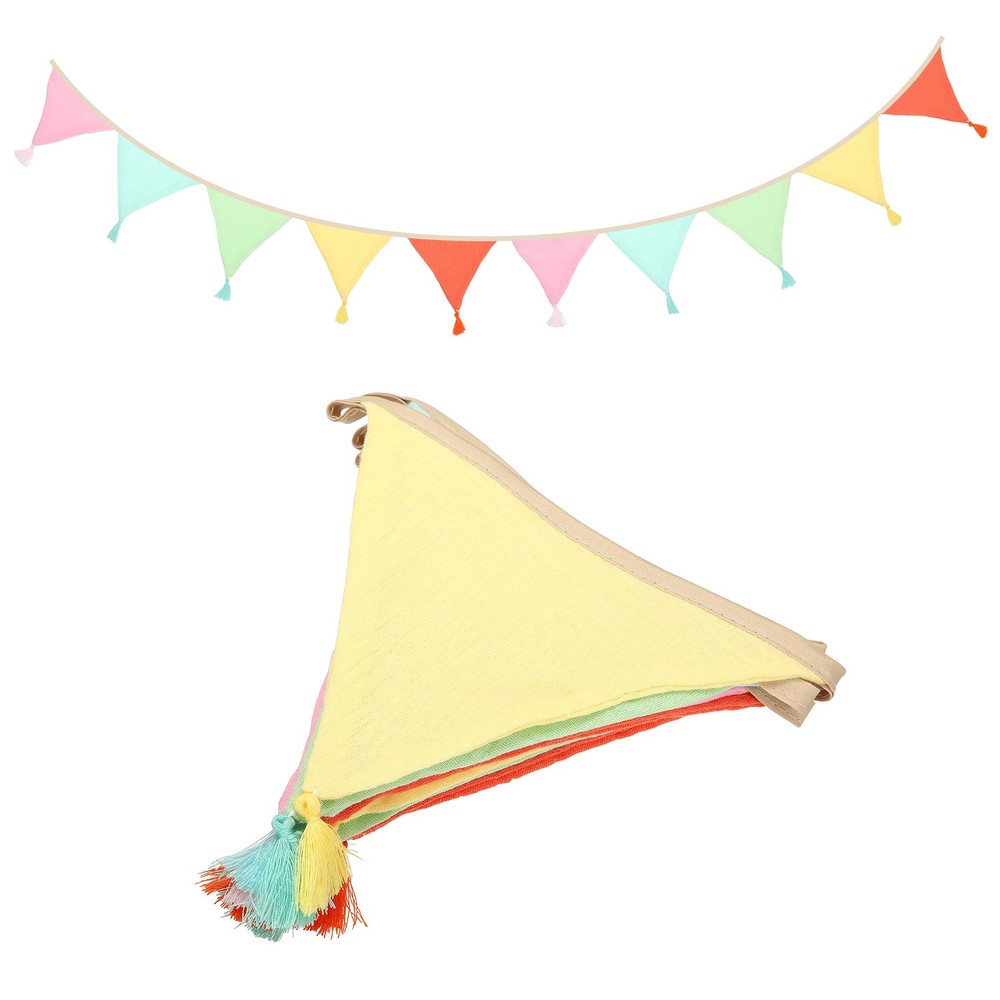 3.1m/10.2ft Fabric Pennant Banner, Pennant Banner Flags, Playful Pastel