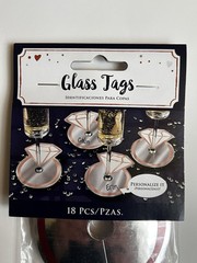 Bride Wedding Engagement Ring Bridal Shower Party Decoration Glass Tags 18 Pcs