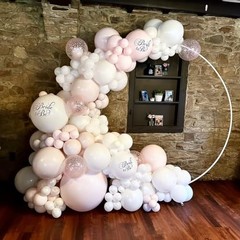 White Double Stuffed Balloons 115Pcs – 5/10/12/18″ Arch Garland Kit for Party De