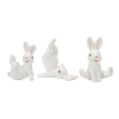Resin Rabbit Sculptures Set Cartoon Animal Statues 3pcs For Festival Displays