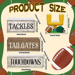 4 PCS Football Table Decorations Tiered Tray Decor Sport Game Centerpiece Sign