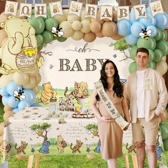 Classic Winnie Bear Baby Shower Decorations Neutral All-In-One Pooh Baby Shower