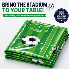 Soccer Party Decorations – 2 PCS Soccer Tablecloth | 2026 World Soccer Cup Merch