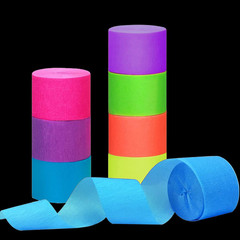 420Feet Blacklight Party Streamer Decorations 4 Rolls Glow Crepe Paper UV Reacti