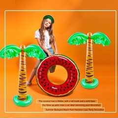 4 Pack 32 inch Inflatable Palm Tree Blow Up Coconut Trees for Hawaiian Tropic…