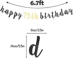 Glittery 75th Birthday Banner – Durable Party Decoration for Cherished Memories