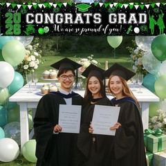 Green Graduation Decorations Outdoor Congrats Grad Banner Large We Are So Pro…