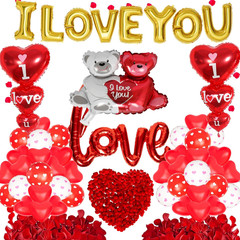 Valentines Day Balloons Decorations I Love You Balloons and Heart Balloons Kit w