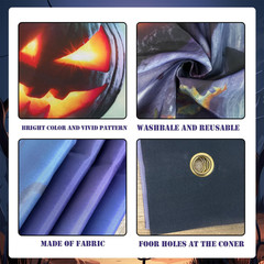 Halloween Door Decorations Cover Horror Moon Night Banner for Porch Party Decora