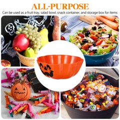 Fall Candy Bowl Halloween Salad Bowls Pumpkin Fruit for Parties Office