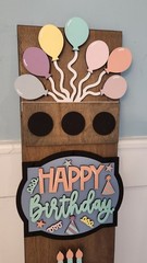 Birthday Interchangeable Porch Leaner – Custom Wooden Front Porch Sign with Swap