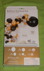 Balloon Garland Kit BLACK GOLD WHITE 74 Piece Kit Decoration