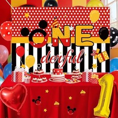 1st Birthday Decorations for Boys – Red Black Yellow Balloon Arch, ONE-derful Ba