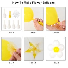 16 Set Daisy Flower Balloons DIY Kit,Boho Daisy Balloons Party Multicolor-a