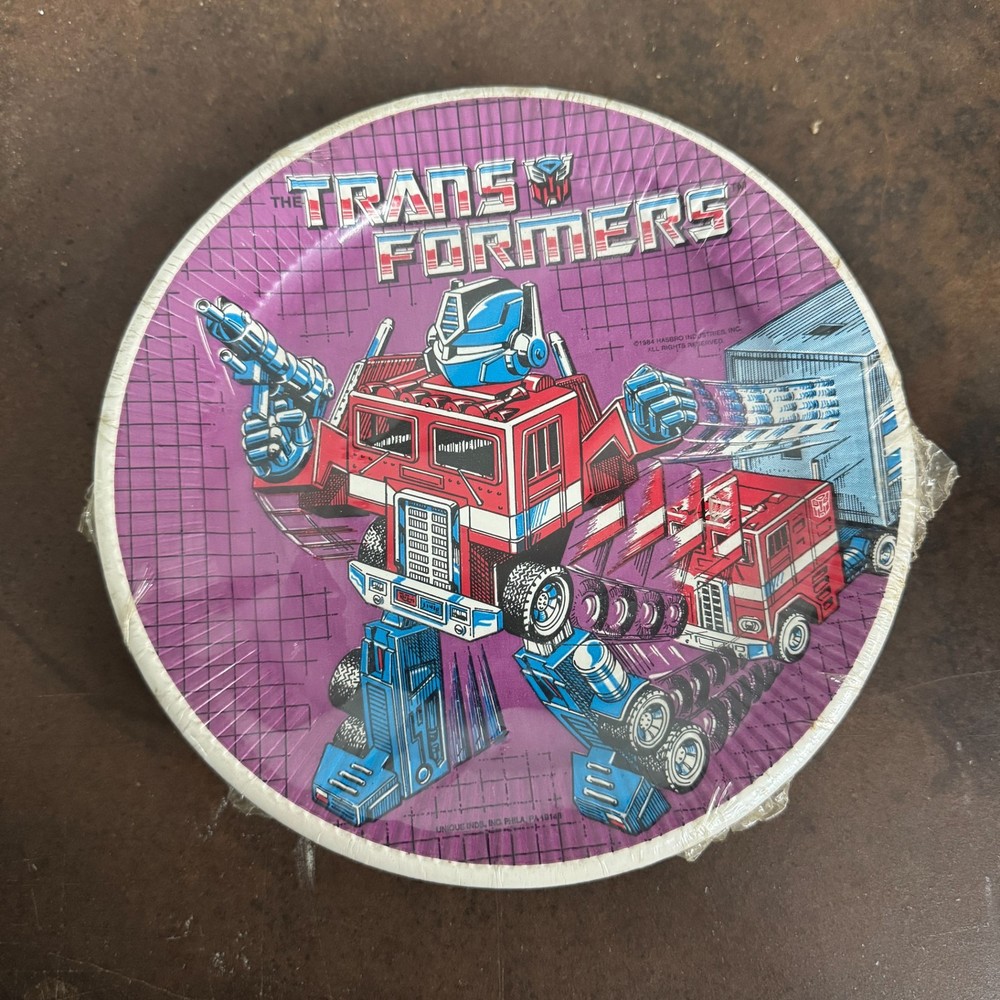 5x Vintage 1984 TRANSFORMERS Birthday Party Plates – New Old Stock Unique