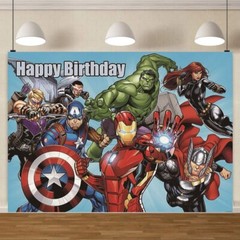 Avengers Spiderman Hulk Backdrop Birthday Party Banner Studio Home Background