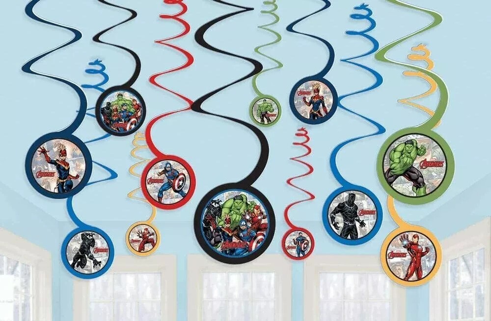 Marvel Powers Unite Swirl Decorations- MARVEL AVENGERS – Swirl Decoration Supply
