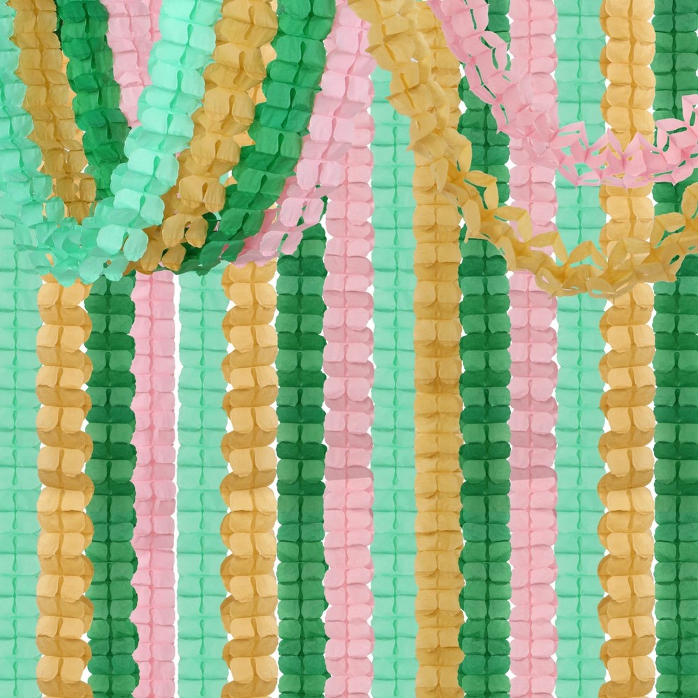 Sage-Green Pink-Gold Party-Decorations Streamers Garland – 12Pcs 4-Leaf Clover