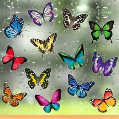 Frienda 40 Pieces Butterfly Anti-Collision Window Clings Large Size Assorted