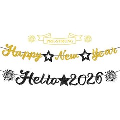 Happy New Year Banner Glitter, NO DIY | New Years Eve Party Decorations Supplies