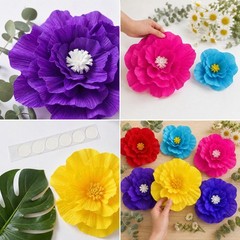 Bright Paper Flowers Artificial Crepe Tissue Wall Decor Fiesta Mexican