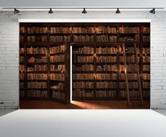 7x5ft Magic Bookshelf Backdrop Magical Wizard Library Opening Door 7x5FT B1-331