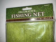 Luau Green FISH NET Beach Pool Pirate Party Tiki Bar Decoration-6×8 ft