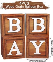 Adorable Teddy Bear Baby Shower Boxes – Easy Assembly Party Decorations, 4 Count