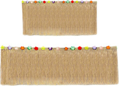Hawaiian Table Skirt 11Ft Long Stretches to 30Ft! | (29″ Tall) Brown Grass Table