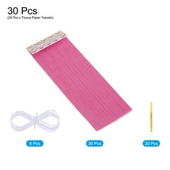30 x Rose Red Tassel Garland Banner with Rope