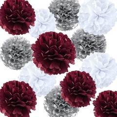 Decorations Maroon Graduation/Burgundy Silver White Birthday Decorations for …
