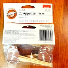 40 Vtg WILTON Fancy Decorative Cocktail Toothpicks Football Skewers Charcuterie