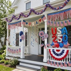 4th of July Golf Cart Decorations Kit, 250th Anniversary USA Patriotic Parade
