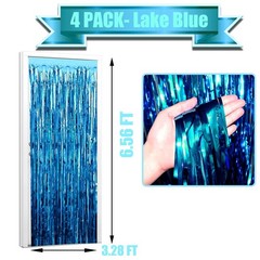 Metallic Foil Fringe Curtain Party Backdrop Decoration 4 Pack