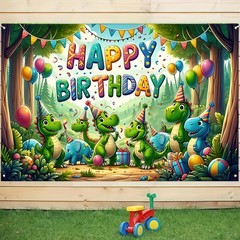 Multicolored Happy Birthday Banner 71 x 43 Inches Premium Polyester Backdrop