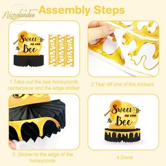 9-Piece Bumble Honeycomb Centerpieces – Table Decorations for Birthday Party,…