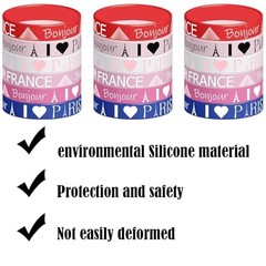 CupaPlay 24PCS France Paris Party Rubber Wristbands – French Themed