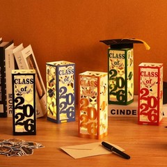 12 PCS Light Up Graduation Centerpieces Class Of 2026 Lantern Boxes Maroon