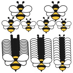 60 PCS Bee Paper Cut Shapes Multi Styles Spring Classroom Decorations Home