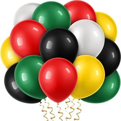 100 Juneteenth Latex Balloons – Rasta Reggae Red Green Yellow Black White, 420 P