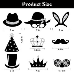 24 Pcs Funny Photo Booth Props Class of 2026 Graduation Birthday Wedding Fami…
