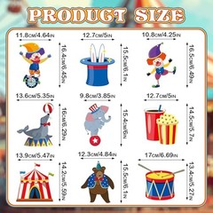 24 Pcs Hanging Swirl Party Decorations, Circus Clown Animals Theme Carnival